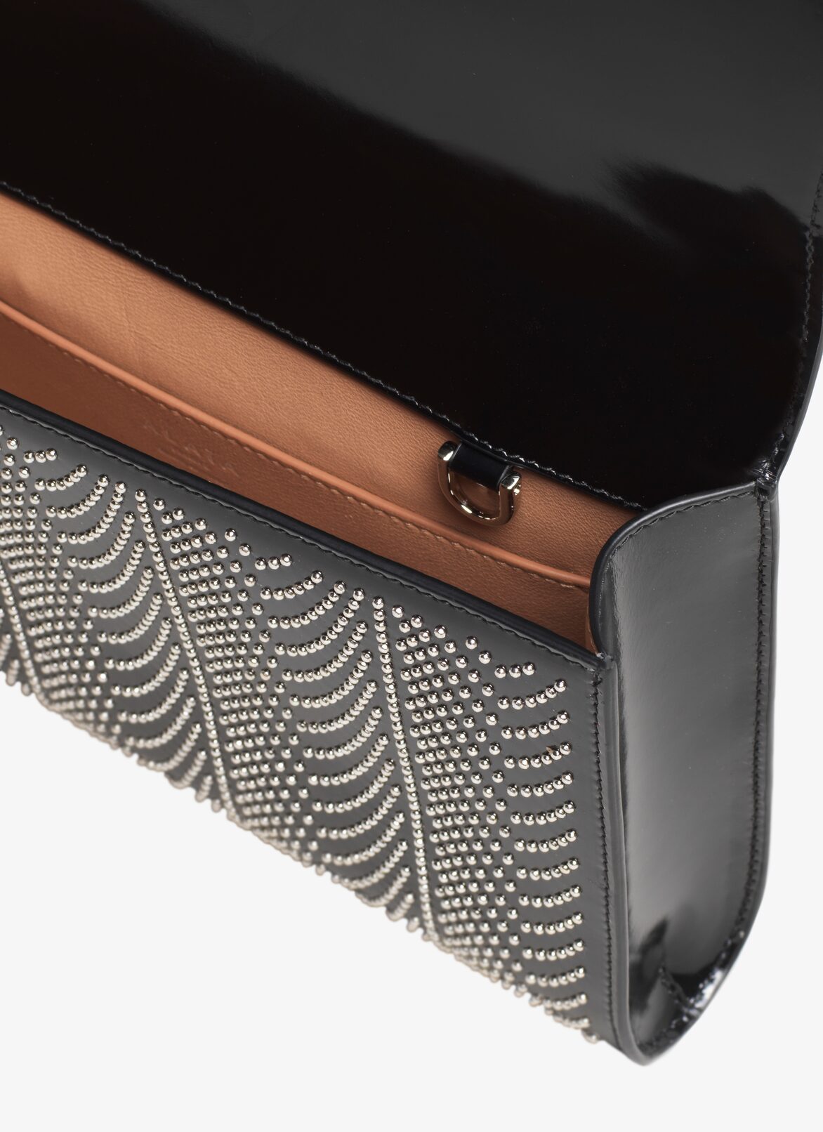 SIMONE CLUTCH LAQUE CASCADE BLACK ALAÏA BLACK  SIMONE CLUTCH LAQUE CASCADE BLACK